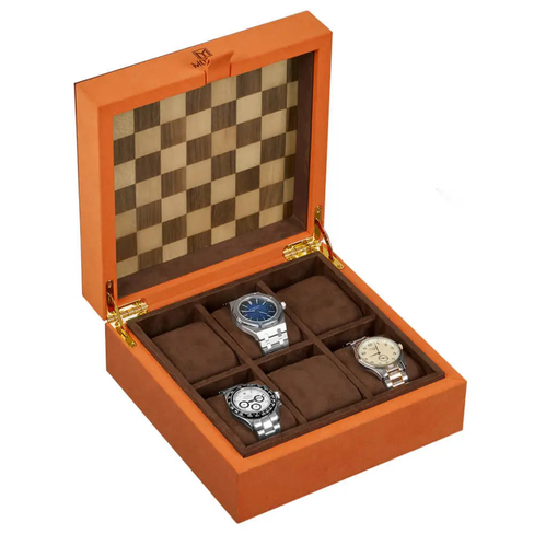 MOZSLY Luxury 6-Watch Storage Box – Seville Glow Orange (Artist’s Series)