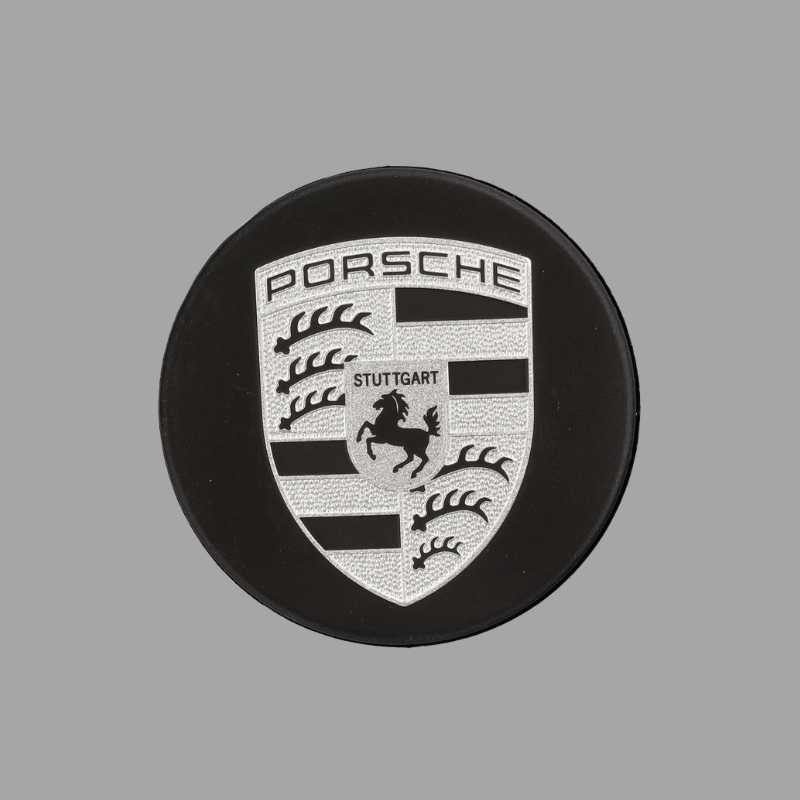 Porsche Wheel Hub Covers – Set of 4 Black, Silver and Grey Center Caps