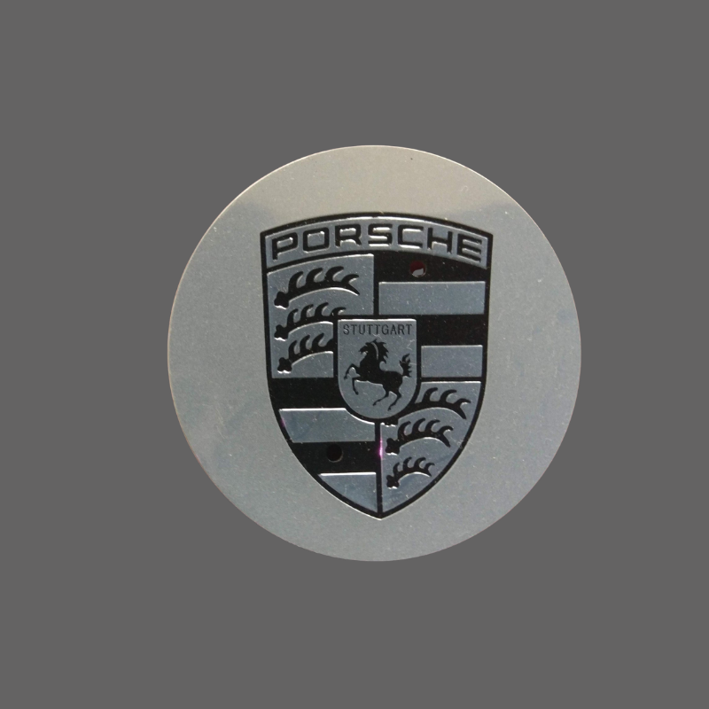 Porsche Wheel Hub Covers – Set of 4 Black, Silver and Grey Center Caps