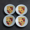 Porsche 76 mm Black, Silver & Grey Wheel Hub Covers – Set of 4
