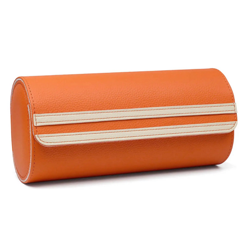 Watch Storage Organizer Roll Travel Case – Orange (3 Slots)