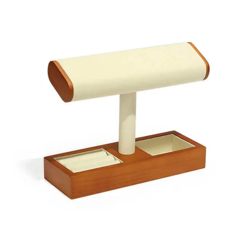 Solid Wood Watch Display Stand – Elegant White Jewelry Holder