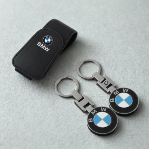 Bundle 3 – BMW Logo Keychain + Sun Visor Organizer