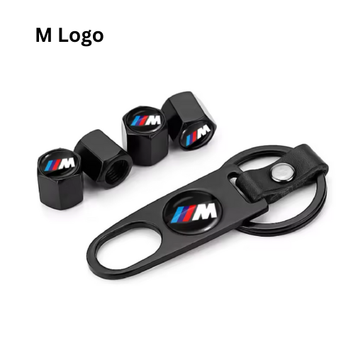 Bundle 9 - BMW Tire Valve Caps w Keychain+ Cup Coasters