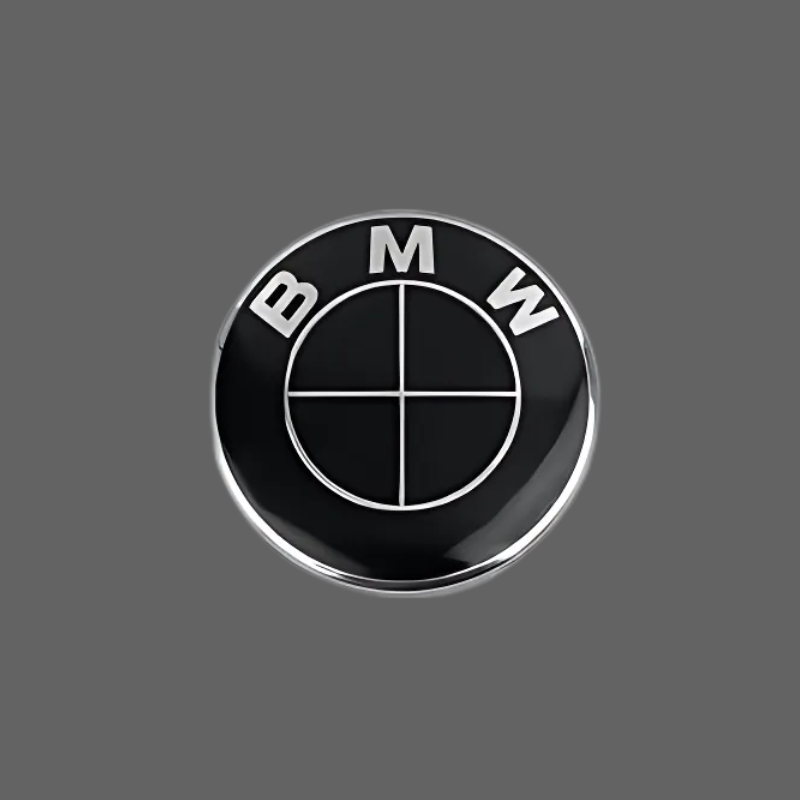 Set of 4 BMW Gloss Black Wheel Center Caps – 68mm with Silver Logo