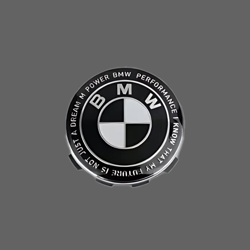 Set of 4 BMW Gloss Black Wheel Center Caps – 68mm with Silver Logo