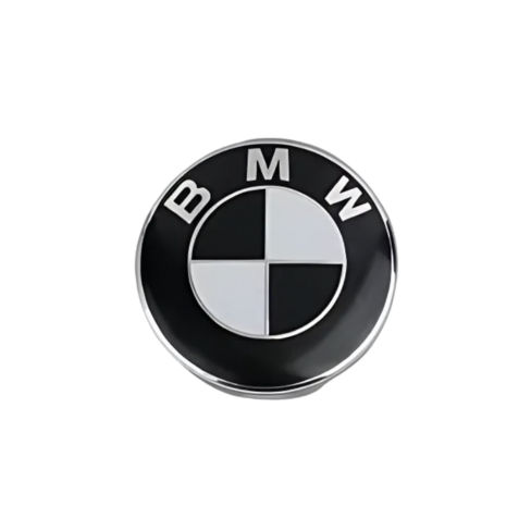 BMW Gloss Black Wheel Center Caps – 68 mm with Silver Logo (Set of 4)