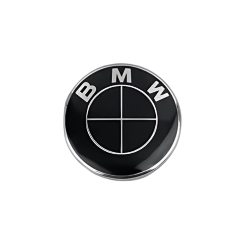 BMW Gloss Black Wheel Center Caps – 68 mm with Silver Logo (Set of 4)