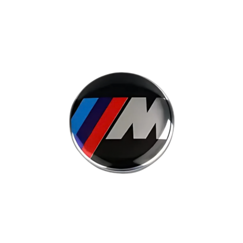 BMW Gloss Black Wheel Center Caps – 68 mm with Silver Logo (Set of 4)