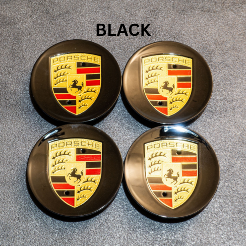Bundle 1 - Porsche Wheel Hub Covers + Leather Keychain