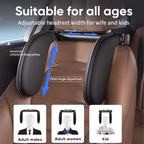 Ergonomic 360° Adjustable Car Cervical Pillow – Memory Foam Headrest with Side Pads