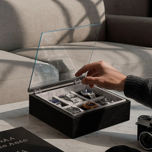 MOZSLY Luxury 6-Watch Display Box – The Architect · NOX