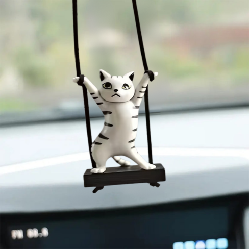 1pc Charming Cat Car Pendant, Cute Cat Dancing Cat