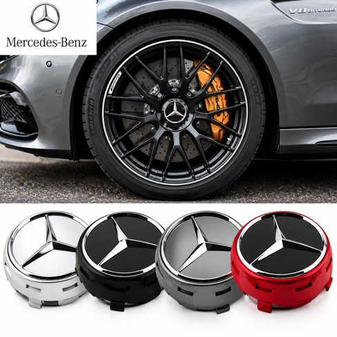 Mercedes Benz AMG 4PCS 75mm NEW Car Wheel Center Hub Caps Cover