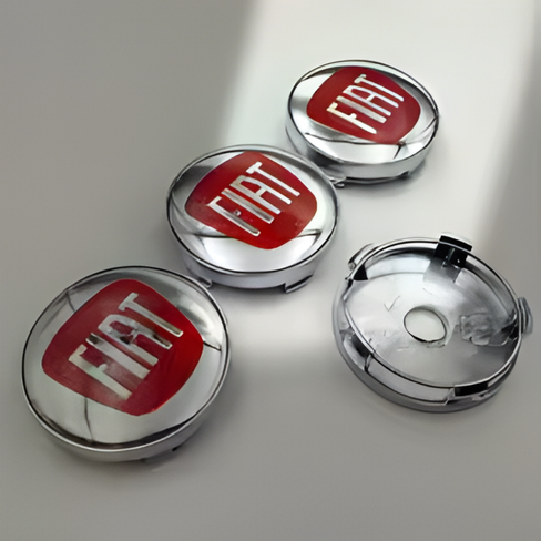 Fiat Logo Wheel Center Hub Caps – 60mm Rim Emblems (Set of 4)