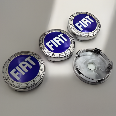 Fiat Logo Wheel Center Hub Caps – 60mm Rim Emblems (Set of 4)