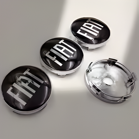 Fiat Logo Wheel Center Hub Caps – 60mm Rim Emblems (Set of 4)