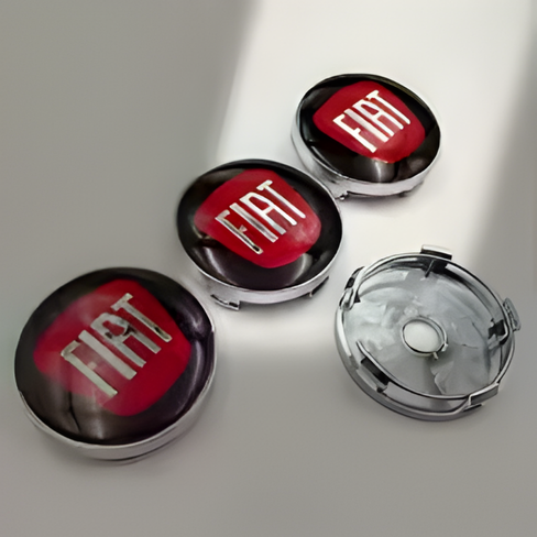 Fiat Logo Wheel Center Hub Caps – 60mm Rim Emblems (Set of 4)