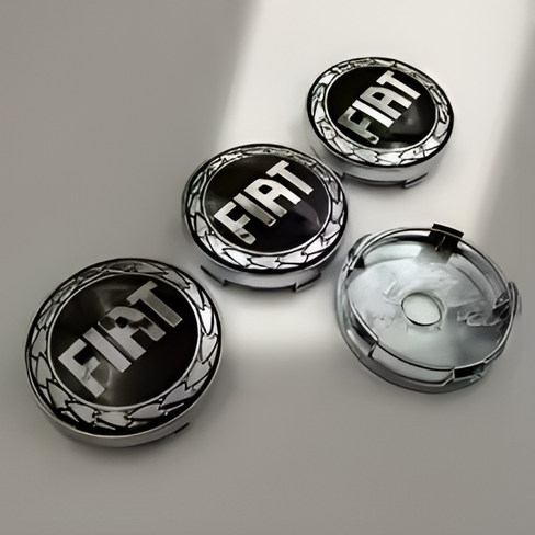 Fiat Logo Wheel Center Hub Caps – 60mm Rim Emblems (Set of 4)