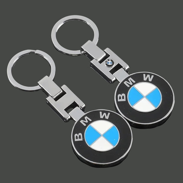 BMW Keychain with Black BMW Logo – Premium Metal Round Keyring