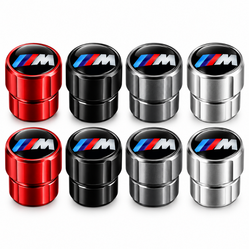 BMW 4Pcs Aluminum Car Tire Valve Caps Tyre Valve Stem Dust‑Proof Covers