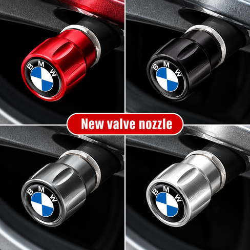 BMW 4Pcs Aluminum Car Tire Valve Caps Tyre Valve Stem Dust‑Proof Covers