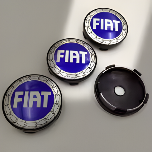 Fiat Logo Wheel Center Hub Caps – 60mm Rim Emblems (Set of 4)