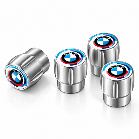 BMW 4Pcs Aluminum Car Tire Valve Caps Tyre Valve Stem Dust‑Proof Covers