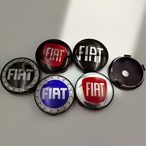 Fiat Logo Wheel Center Hub Caps – 60mm Rim Emblems (Set of 4)