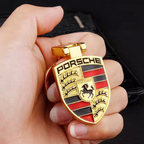 RoseTR Porsche Metaal Gold Premium Keychain - Compatible with Cayman Cayenne Panamera