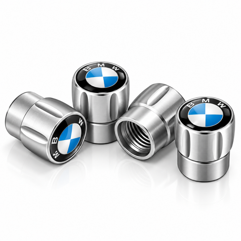 BMW 4Pcs Aluminum Car Tire Valve Caps Tyre Valve Stem Dust‑Proof Covers