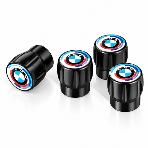 BMW 4Pcs Aluminum Car Tire Valve Caps Tyre Valve Stem Dust‑Proof Covers