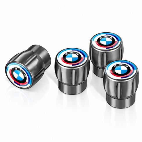 BMW 4Pcs Aluminum Car Tire Valve Caps Tyre Valve Stem Dust‑Proof Covers