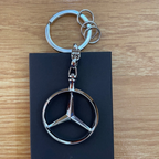 Mercedes-Benz Silver Die-Cast Zinc Keychain with Rotating Star