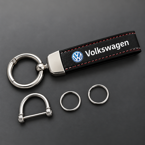 Volkswagen Suede Leather Metal Buckle Car Keychains Key Chain Rings