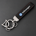 Volkswagen Suede Leather Metal Buckle Car Keychains Key Chain Rings