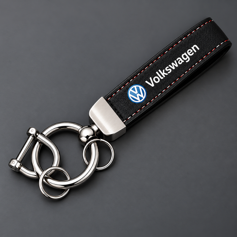 Volkswagen Suede Leather Metal Buckle Car Keychains Key Chain Rings