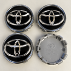 4PCS TOYOTA 62mm Black Wheel Center Caps, Camry Avalon RAV4 C-HR PriusVS Corolla