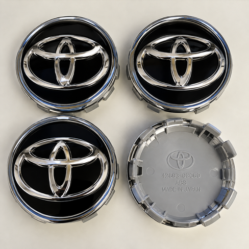 4PCS TOYOTA 62mm Black Wheel Center Caps, Camry Avalon RAV4 C-HR PriusVS Corolla