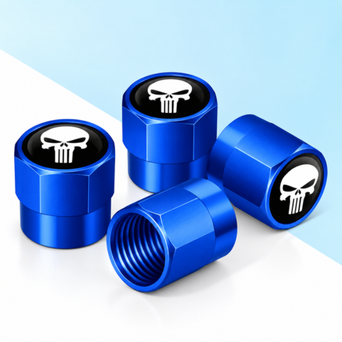 Universal 4pcs Metal Skull Logo Emblem Car Wheel Tire Air Valve Dust Caps Rim Covers For Automobiles Trucks Motorcycles Decor