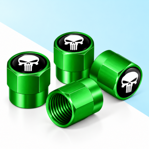 Universal 4pcs Metal Skull Logo Emblem Car Wheel Tire Air Valve Dust Caps Rim Covers For Automobiles Trucks Motorcycles Decor