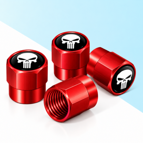 Universal 4pcs Metal Skull Logo Emblem Car Wheel Tire Air Valve Dust Caps Rim Covers For Automobiles Trucks Motorcycles Decor