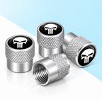 Universal 4pcs Metal Skull Logo Emblem Car Wheel Tire Air Valve Dust Caps Rim Covers For Automobiles Trucks Motorcycles Decor