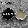 KIA 4Pcs 58mm Car Wheel Center Hub Caps Logo Cover Accessories