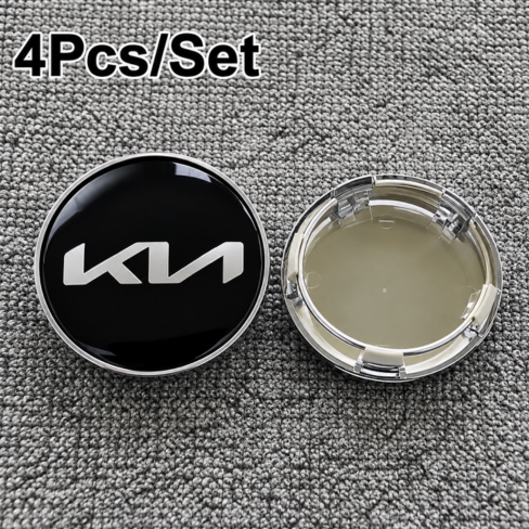 KIA 4Pcs 58mm Car Wheel Center Hub Caps Logo Cover Accessories