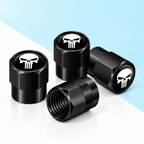 Universal 4pcs Metal Skull Logo Emblem Car Wheel Tire Air Valve Dust Caps Rim Covers For Automobiles Trucks Motorcycles Decor
