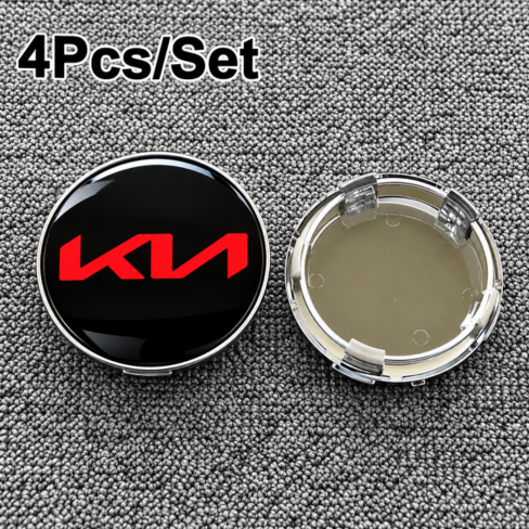 KIA 4Pcs 58mm Car Wheel Center Hub Caps Logo Cover Accessories