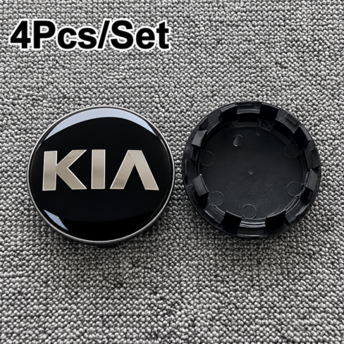 KIA 4Pcs 58mm Car Wheel Center Hub Caps Logo Cover Accessories