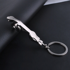 Classic Jaguar Leopard Leather Keychain – Premium Car Key Ring & Bag Charm