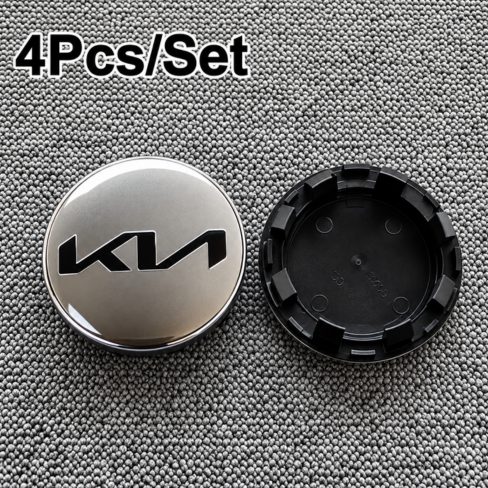 KIA 4Pcs 58mm Car Wheel Center Hub Caps Logo Cover Accessories